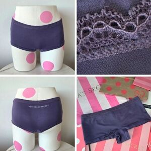 Victoria's Secret VTG Body By Victoria Purple Nylon Boy Short Panty NWT HTF